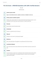 PLS 101 Exam &ndash; UPDATED Questions with 100&percnt; Verified Answers&NewLine;