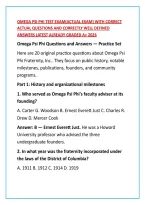 Omega Psi Phi Test Exam&lpar;Actual Exam&rpar; With Correct&NewLine;Actual Questions And Correctly Well Defined&NewLine;Answers Latest Already Graded A&plus; 2026