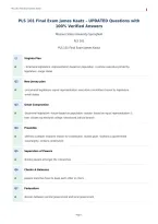 PLS 101 Final Exam James Kaatz &ndash; UPDATED Questions with&NewLine;100&percnt; Verified Answers