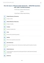 PLS 101 Exam 1 Missouri State University &ndash; UPDATED Questions&NewLine;with 100&percnt; Verified Answers