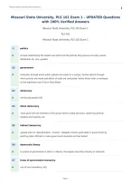 Missouri State University&comma; PLS 101 Exam 1 &ndash; UPDATED Questions&NewLine;with 100&percnt; Verified Answers