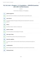 PLS 101 Unit 1 &lpar;Chapters 1-3&rpar; Foundations &ndash; UPDATED Questions&NewLine;with 100&percnt; Verified Answers&NewLine;