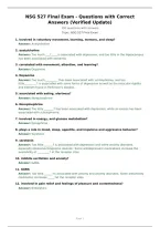 NSG 527 Final Exam - Questions with Correct&NewLine;Answers &lpar;Verified Update&rpar;
