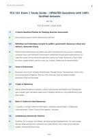 PLS 101 Exam 1 Study Guide &ndash; UPDATED Questions with 100&percnt;&NewLine;Verified Answers