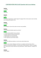 CERTIFIED PEER SPECIALIST 33A6496B Questions with Correct Solutions