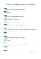 CERTIFIED PEER SPECIALIST A3EE78D3 Questions with Correct Solutions