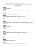 ERTIFIED PEER SPECIALIST TRAINING EXAM Questions with Correct Solutions