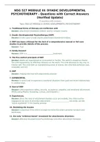 NSG 527 MODULE III&colon; DYADIC DEVELOPMENTAL&NewLine;PSYCHOTHERAPY - Questions with Correct Answers&NewLine;&lpar;Verified Update&rpar;