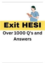 Exit HESI Test Bank 2026&sol;2027&colon; Over 1000 Q&A with Detailed Correct Answers for Nursing Students&NewLine;&NewLine;