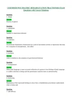 Certified Psychiatric Rehabilitation Practioner Exam Questions With Correct