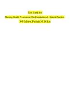 Test Bank for Nursing Health Assessment&colon; The Foundation of Clinical Practice&comma; 3rd Edition by Patricia M&period;