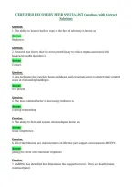 CERTIFIED RECOVERY PEER SPECIALIST Questions with Correct Solutions