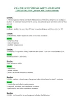 Ch 24 The Occupational Safety And Health Administration Questions With Correct