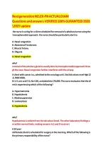 Next Generation NCLEX-PN Actual Exam Questions & Answers 2026&sol;2027 Verified Study Guide&NewLine;&NewLine;