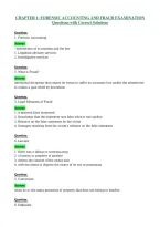 CHAPTER 1 FORENSIC ACCOUNTING AND FRAUD EXAMINATION Questions with Correct Solutions