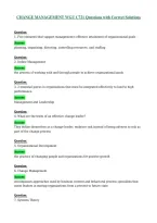 CHANGE MANAGEMENT WGU C721 Questions with Correct Solutions