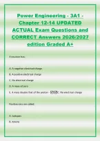 Power Engineering - 3A1 -&NewLine;Chapter 12-14 UPDATED&NewLine;ACTUAL Exam Questions and&NewLine;CORRECT Answers 2026&sol;2027&NewLine;edition Graded A&plus;
