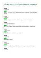 CHAPTER 1 WHAT IS ENGINEERING Questions with Correct Solutions