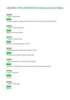 CHAPTER 1 WHAT IS KINESIOLOGY Questions with Correct Solutions