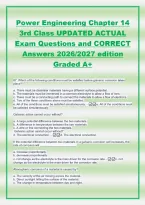 Power Engineering - 3A1 - Chapter 12-14 UPDATED ACTUAL Exam Questions and CORRECT Answers 2026&sol;2027 edition Graded A&plus;
