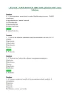 CHAPTER 1 MICROBIOLOGY TEST BANK Questions with Correct Solutions