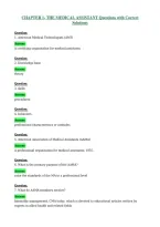 CHAPTER 1- THE MEDICAL ASSISTANT Questions with Correct Solutions