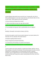 NCLEX therapeutic Communication Questions With Accurate & Well Explained Answers &lpar;2026&sol;2027 Update&rpar;