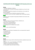 CHAPTER 20 PSYCHIATRIC REHABILITATION Questions with Correct Solutions