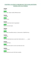 CHAPTER 4 ANATOMY & PHYSIOLOGY TEST BANK QUESTIONS Questions with Correct Solutions
