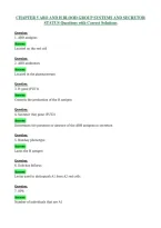 Chapter 5 Abo And H Blood Group Systems And Secretor Status Questions With Correct