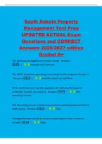 South Dakota Property&NewLine;Management Test Prep&NewLine;UPDATED ACTUAL Exam&NewLine;Questions and CORRECT&NewLine;Answers 2026&sol;2027 edition&NewLine;Graded A&plus;&NewLine;