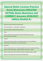 Special Boiler License Practice&NewLine;Exam Minnesota UPDATED&NewLine;ACTUAL Exam Questions and&NewLine;CORRECT Answers 2026&sol;2027&NewLine;edition Graded A&plus;