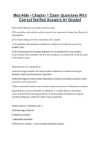 Med Aide - Chapter 1 Exam Questions With &NewLine;Correct Verified Answers A&plus; Graded 