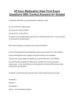 40 Hour Medication Aide Final Exam &NewLine;Questions With Correct Answers A&plus; Graded 