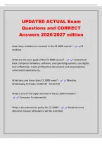 UPDATED ACTUAL Exam&NewLine;Questions and CORRECT&NewLine;Answers 2026&sol;2027 edition&NewLine;How many modules are covered in the CS 1000 course&quest; - 8&NewLine;modules&NewLine;What are the main goals of the CS 1000 course&quest; - Understand&NewLine;basic computer hardware&comma; software&comma; and operating systems&semi;