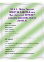 WPR 1 - Slides Content&NewLine;UPDATED ACTUAL Exam&NewLine;Questions and CORRECT&NewLine;Answers 2026&sol;2027 edition&NewLine;Graded A&plus;