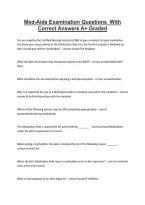 Med-Aide Examination Questions  With &NewLine;Correct Answers A&plus; Graded