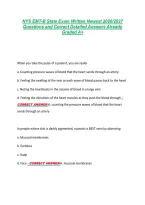 NYS EMT-B State Exam Written Newest 2026&sol;2027 &NewLine;Questions and Correct Detailed Answers Already &NewLine;Graded A&plus; 