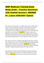 AHIP Medicare Training Exam &NewLine;Study Guide &ndash; Practice Questions &NewLine;with Verified Answers&period; GRADED &NewLine;A&plus;&period; Latest 2026&sol;2027 Update 