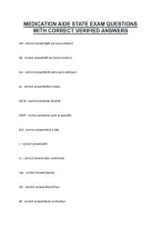 Medication Aide State Exam Questions &NewLine;With Correct Verified Answers 