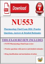 NU553 Pharmacology Final Exam 2026 &vert; Practice Questions&comma; Answers & Detailed Rationales