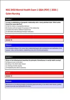 NSG 3450 Mental Health Exam 1 Q&A &lpar;PDF&rpar; &vert; 2026 &vert; &NewLine;Galen Nursing