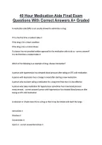 40 Hour Medication Aide Final Exam &NewLine;Questions With Correct Answers A&plus; Graded