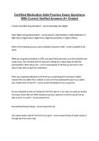 Certified Medication Aide Practice Exam Questions &NewLine;With Correct Verified Answers A&plus; Graded 