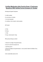 Certified Medication Aide Practice Exam 2 Flashcards &NewLine;Questions With Verified Correct Answers A&plus; Graded 