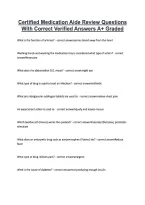 Certified Medication Aide Review Questions &NewLine;With Correct Verified Answers A&plus; Graded 
