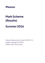 2026 GCSE EDEXCEL English Language 2&period;0 Paper 1 Mark Scheme