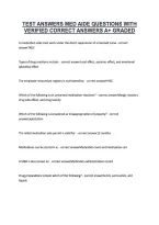 Test Answers Med Aide Questions With &NewLine;Verified Correct Answers A&plus; Graded 