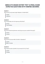 Abeka 8Th Grade History Test 12 &lpar;Final Exam&rpar;&NewLine;Expected Questions With Verified Answers