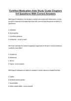 Certified Medication Aide Questions &NewLine;With Correct Answers 2026&sol;2027 